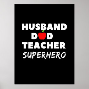 Vaderdag Super Husband Dad Teacher Poster