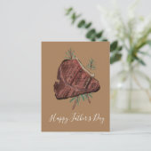 Vaderdag T Bone Steak Rosemary Sprigs Briefkaart (Staand voorkant)