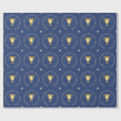 Vaderdag trofee aangepaste tekst marine cadeaupapier (Vlak)