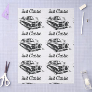 Vaderdag typografie ontwerp gewoon klassieke auto tissuepapier