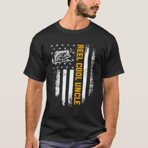 Vaderdag USA Flag Funny Viste Reel Cool Uncle T-shirt