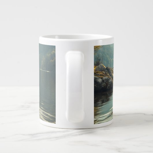 Vaderdag, Vader en dochter roeiboot meer Extra Grote Beker (Achterkant)