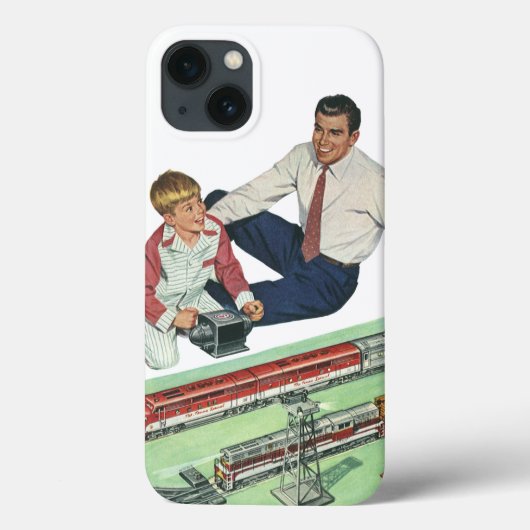  Vaderdag, vader en zoon met treinen Case-Mate iPhone Case (Achterkant)