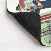 Vaderdag, vader en zoon met treinen Muismat (Hoek)