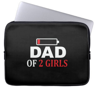Vaderdag vader van twee meisjes laptop sleeve