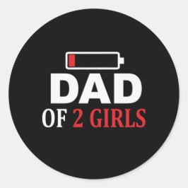 Vaderdag vader van twee meisjes ronde sticker