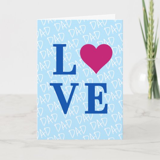 Vaderdag Vader Verjaardag LIEFDE PA Elegant Blauw Kaart (Voorkant)