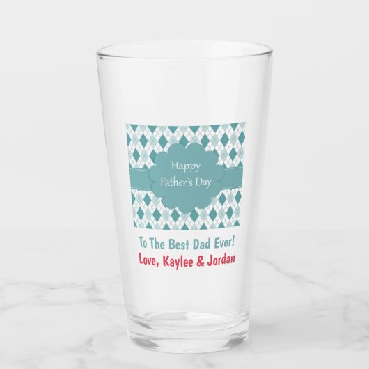 Vaderdag Vader Werelds Beste Ooit Pint Beer Glas (Voorkant)