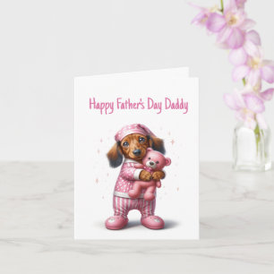 Vaderdag van dochter voor Dachshund vader Kaart