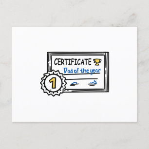 Vaderdag van het jaarcertificaat briefkaart