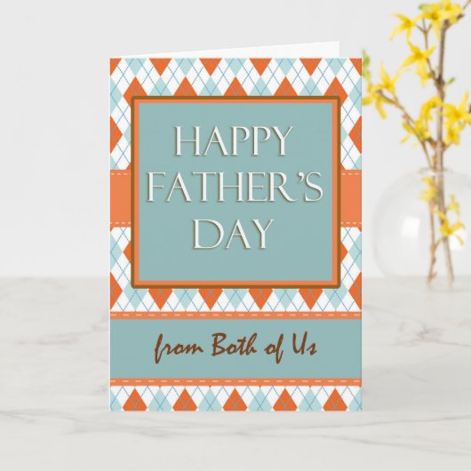 Vaderdag van ons beiden, Argyle Design Kaart (Gele Bloem)