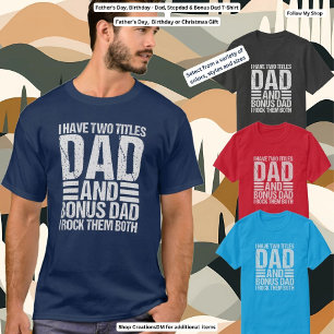 Vaderdag, Verjaardag - Papa, stiefvader & bonusvad T-shirt