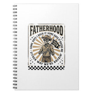 Vaderdag Vintage Skelet Cowboy Vader Shirt Ontwerp Notitieboek