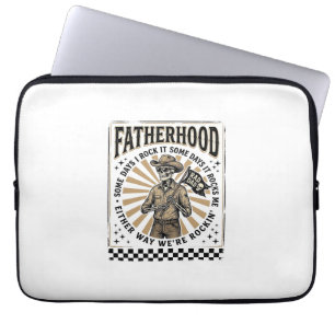Vaderdag Vintage Skelet Cowboy Vader T-shirt Ontwe Laptop Sleeve