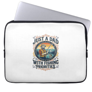 Vaderdag Vissen Papa T-shirt Gewoon Een Papa Met V Laptop Sleeve