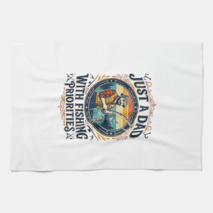 Vaderdag Vissen Papa T-shirt Gewoon Een Papa Met V Theedoek