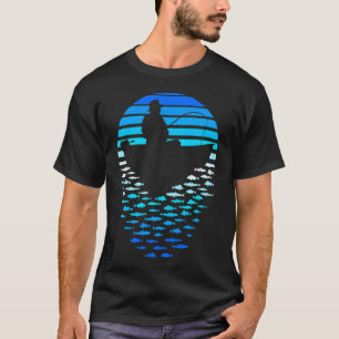 Vaderdag Vissen Retro Zonsondergang Grappige Visse T-shirt