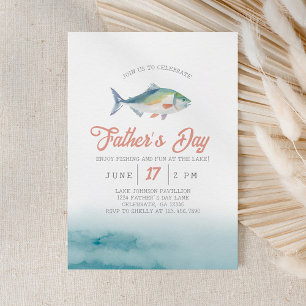 Vaderdag Vist bij de Lake Invitation Kaart