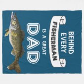 Vaderdag Vist geweldige pa Walleye Fleece Deken (Voorkant (Horizontaal))