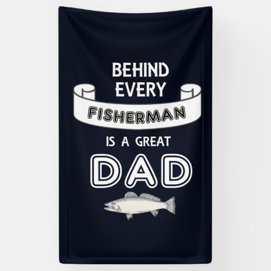 vaderdag Vist grote vaders feestbanner Spandoek (Verticaal)