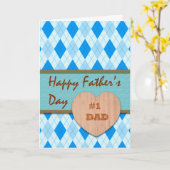 Vaderdag voor #1 Pa Argyle Design Kaart (Gele Bloem)