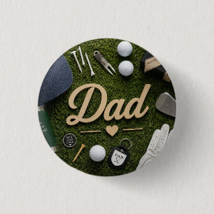 Vaderdag voor golf vader ronde button 3,2 cm
