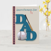 Vaderdag voor Pa Baseball Theme No.1 Dad Kaart (Gele Bloem)