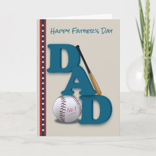 Vaderdag voor papa Baseball Theme No.1 papa Kaart