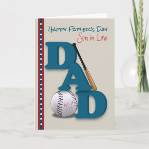 Vaderdag voor Son in Law Baseball No.1 Dad Kaart