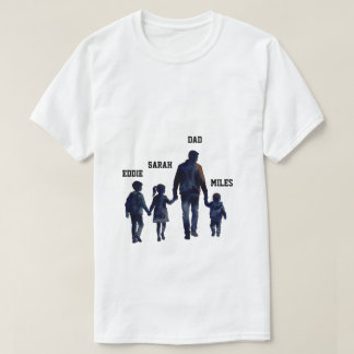 Vaderdag Watercolor Familie Zonsondergang T-shirt