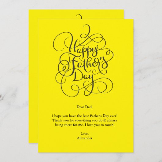 Vaderdag wensen kaart (Voorkant / Achterkant)