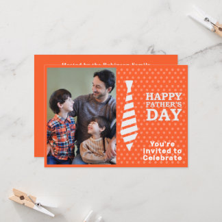 Vaderdag Witte Stropdas Oranje Stippen Fotopartij  Kaart