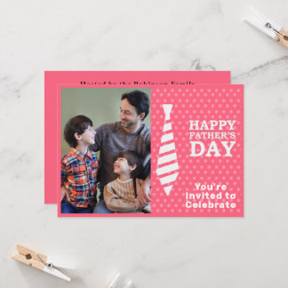 Vaderdag Witte Stropdas Roze Stippen Fotofeest toe Kaart