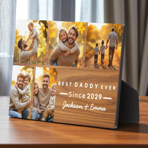 Vaderdag Wood 5 Fotocollage Beste Daddy Ooit Fotoplaat