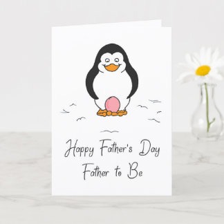 Vaderdag Wordt Vader van Meisje Pinguïn met Ei Kaart