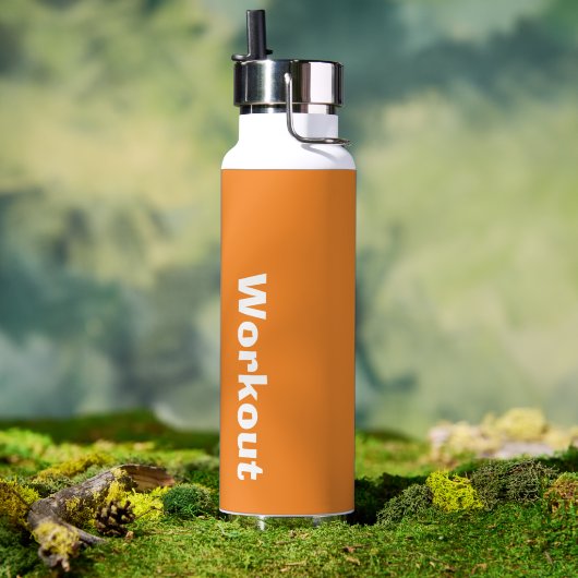 Vaderdag Workout Logo Sinaasappel Waterfles (Buiten)