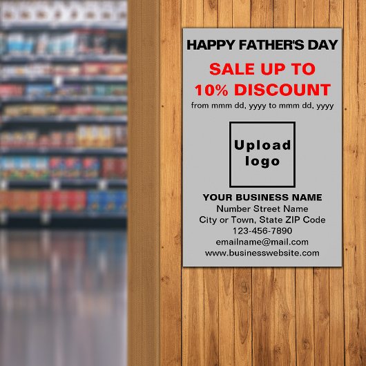Vaderdag Zakelijke Uitverkoop Grijze Poster