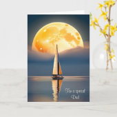 Vaderdag Zeilboot in Moonlight Kaart (Gele Bloem)
