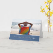 Vaderdag, zoon, Man op Ocean Beach, Waves Kaart (Gele Bloem)