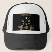 Vaderdag zwarte en witte schroefdraad trucker pet (Voorkant)