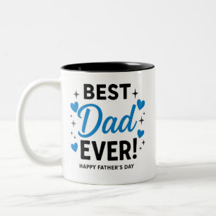 Vaderdagmok 2026 - Beste Papa Ooit Blauwe Handvat Tweekleurige Koffiemok