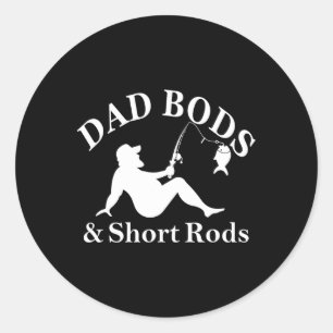 Vaderfiguren En Korte Hengels Funny Visliefhebbers Ronde Sticker