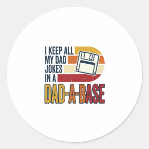 Vadergrap Vader-A-Basis Retro Grappige Vader Vecto Ronde Sticker