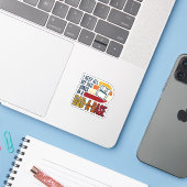 Vadergrap Vader-Basis Retro Grappige Vader Vector Sticker (Laptop met iPhone)