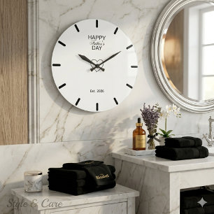 Vadermooi grote klok cadeau voor trotse vader deco