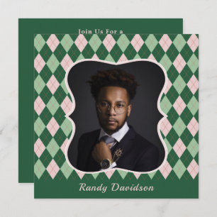 Vaders Dag Aangepast Foto Groene Argyle Dinner Par Kaart