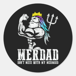 Vaders dag cadeau merdad niet knoeien met mijn zee ronde sticker