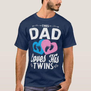 Vaders Dag Pap Baby Familie Tweeling Ouders T-shirt
