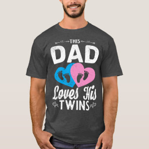 Vaders Dag Pap Baby Familie Tweeling Ouders T-shirt