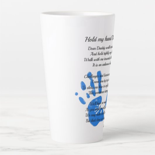 Vaders Dag Pap POEM hou mijn hand vast Latte Mok (Voorkant)